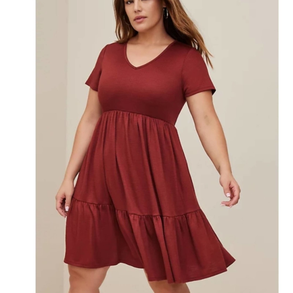 TORRID LARGE RIB KNIT BABYDOLL SKATER DRESS
